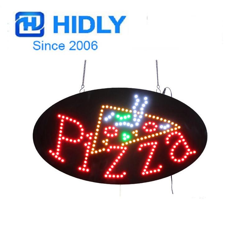 亚克力发光字PIZZA店发光字招牌动感灯箱披萨店铺营业中发光字