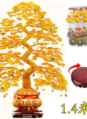 成品中式招财树发财树铜线 线铝线 线纯手工编织乔迁开 业送礼摇