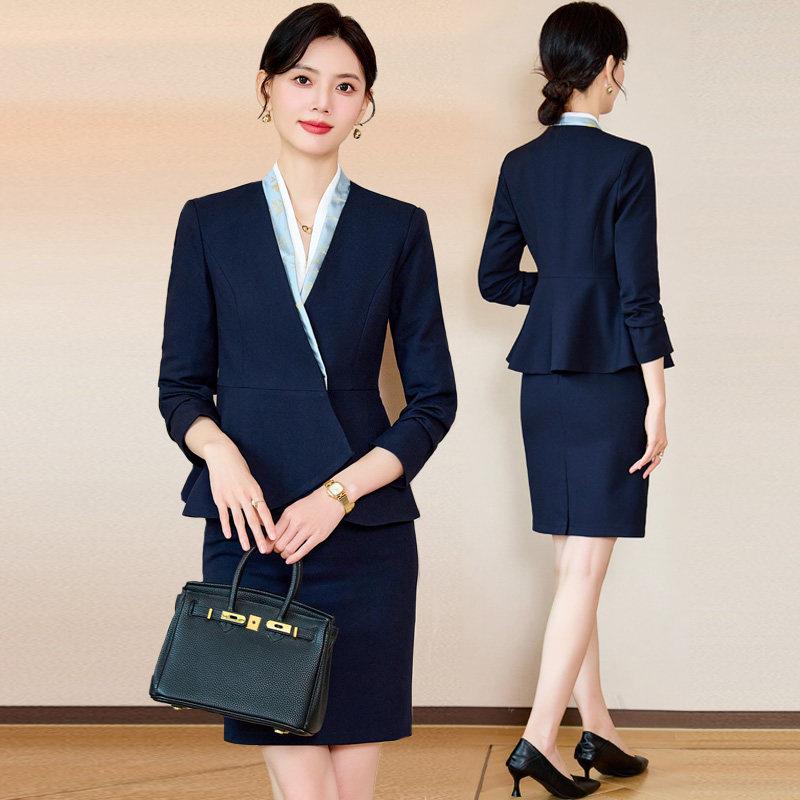 职业装女套装时尚气质美容师金店酒店经理案场4店前台正装工作服