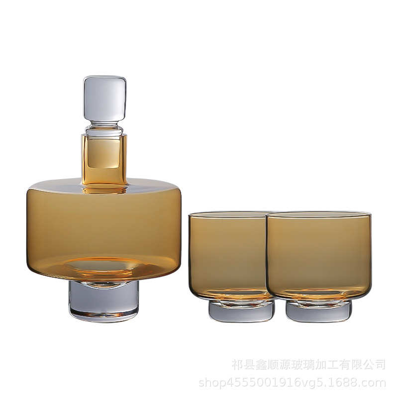 酒柜现货套装】装饰水晶玻璃感奢酒具酒具【样板间轻设计摆件家用