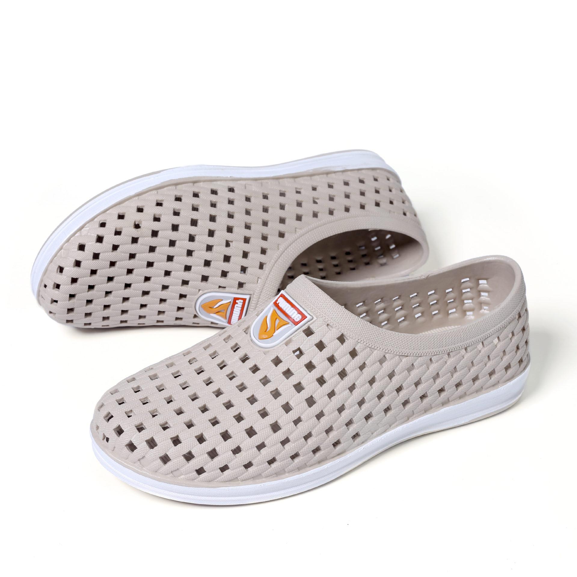 pvc包头透气洞洞注塑现货拖鞋