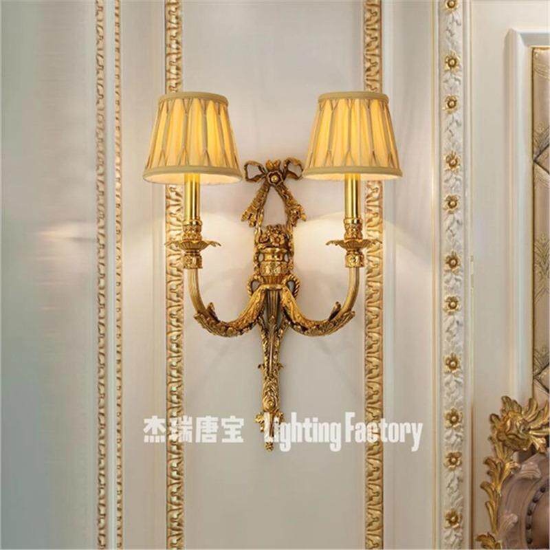 法式全铜壁灯欧式奢华复古别墅客厅卧室床头走廊过道墙灯