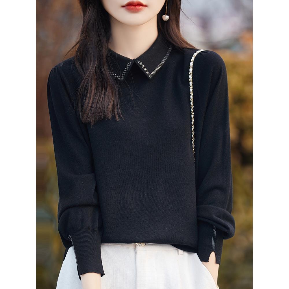 加码春季和秋季大尺寸娃娃领毛衣妇女宽松的腹部覆盖瘦身看上衣加