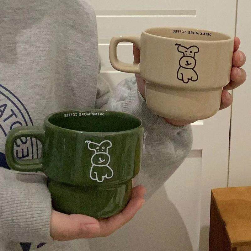 高颜值马克杯带盖子勺陶瓷咖啡杯高档精致女牛奶杯办公室情侣水杯