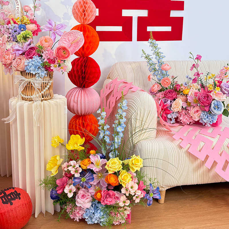 浪漫氛围仿真花艺婚房布置婚宴客厅桌花摆设床头仿真花结婚礼装饰,居家布艺,居家婚庆拖鞋,淘宝优惠券,粉丝福利购,淘宝优惠卷