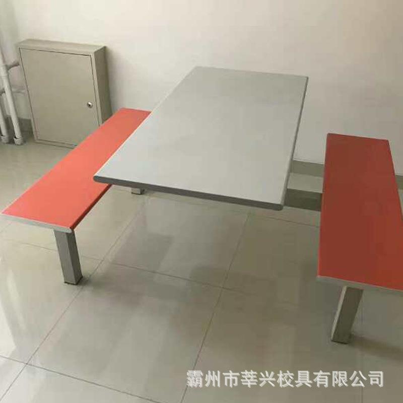 厂家供应不锈钢餐桌四人位连体餐桌椅学校员工食堂餐桌椅