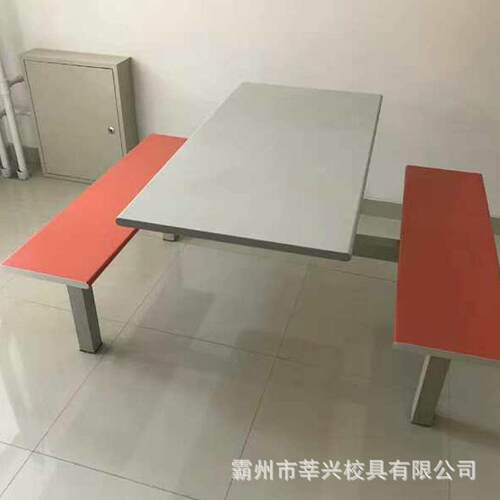 厂家供应不锈钢餐桌四人位连体餐桌椅学校员工食堂餐桌椅