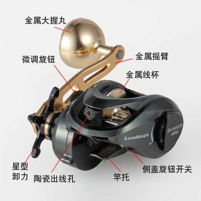 挑战者金属慢摇40水滴轮海钓轮11轴高速比双线杯铁板轮近海船钓轮