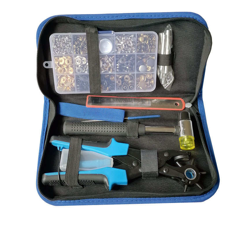 供应340套四合扣+铆钉组合工具包 含打孔工具安装工具
