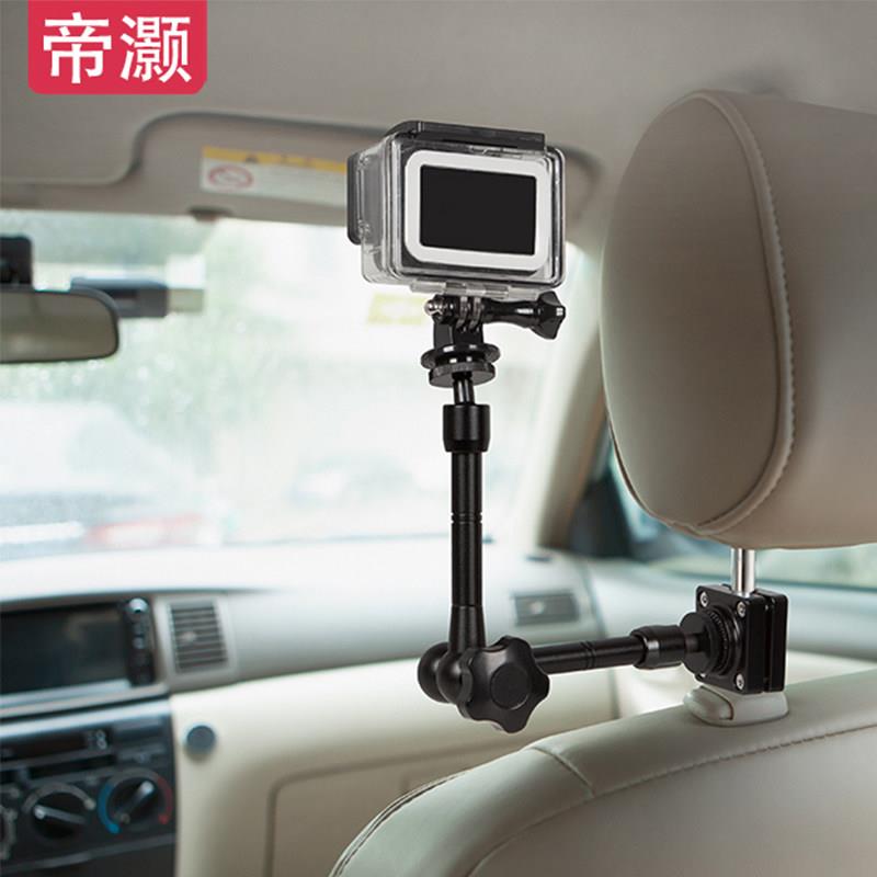 帝灏车载拍摄支架视角手机固定gopro汽车座椅头枕拍视频架子车内