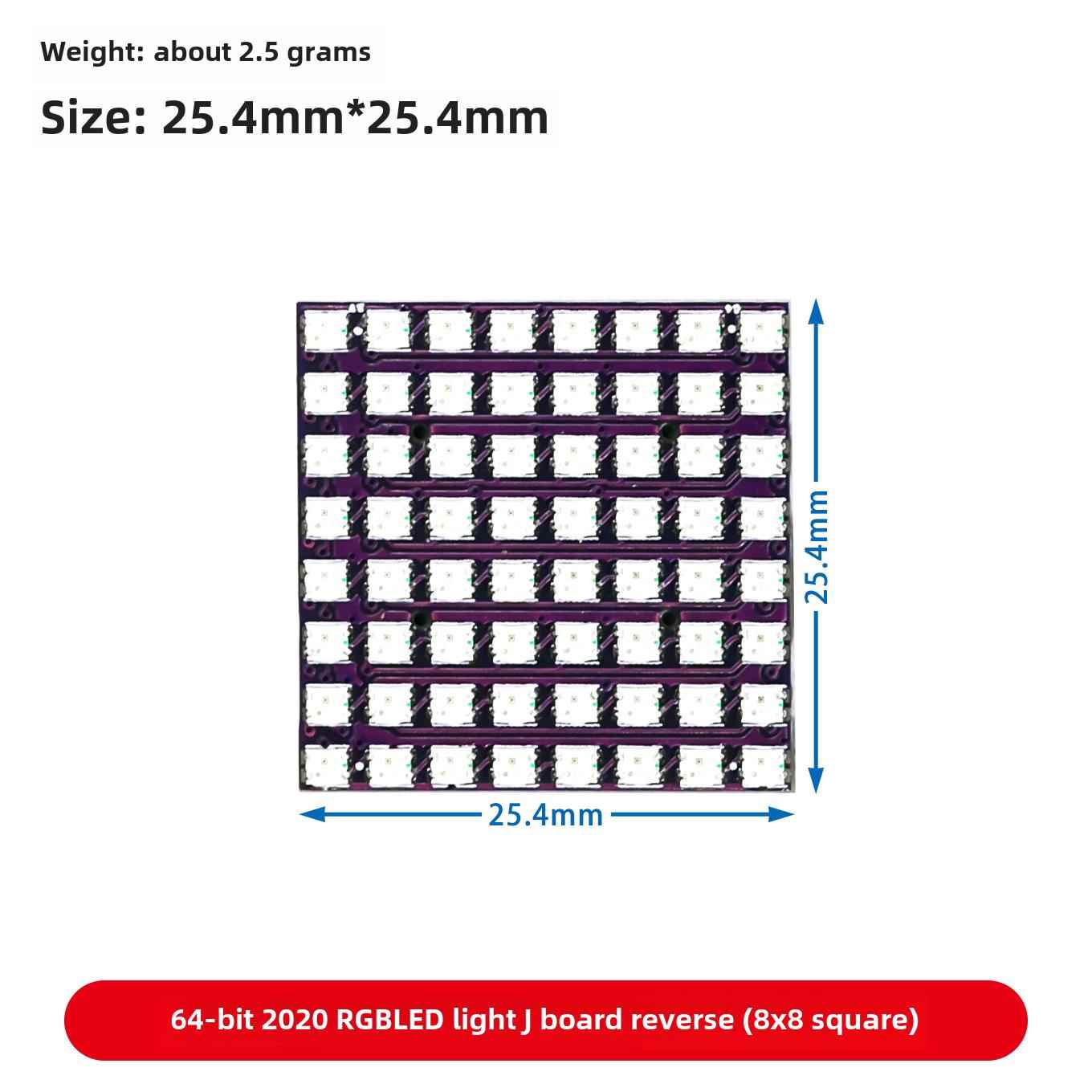 4/16/25/64/100/256位Ws2812 5050/2020 Rgb Led内置全彩驱动灯