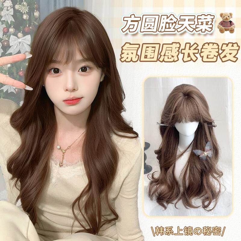 【雾棕晨曲】玩物堂假发蜜茶亚麻长卷发整顶甜美自然假发女全头套
