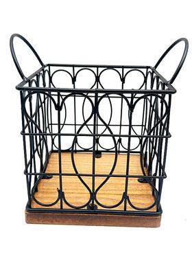 厂家直销铁木咖啡胶囊收纳篮子餐厅客厅卧室摆件影视道具摆台定制