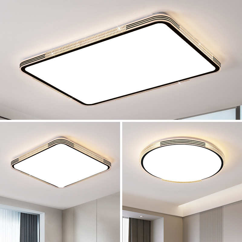 现代长方形新款客厅亚克简约灯仿灯智能灯具卧室水晶力led吸顶灯