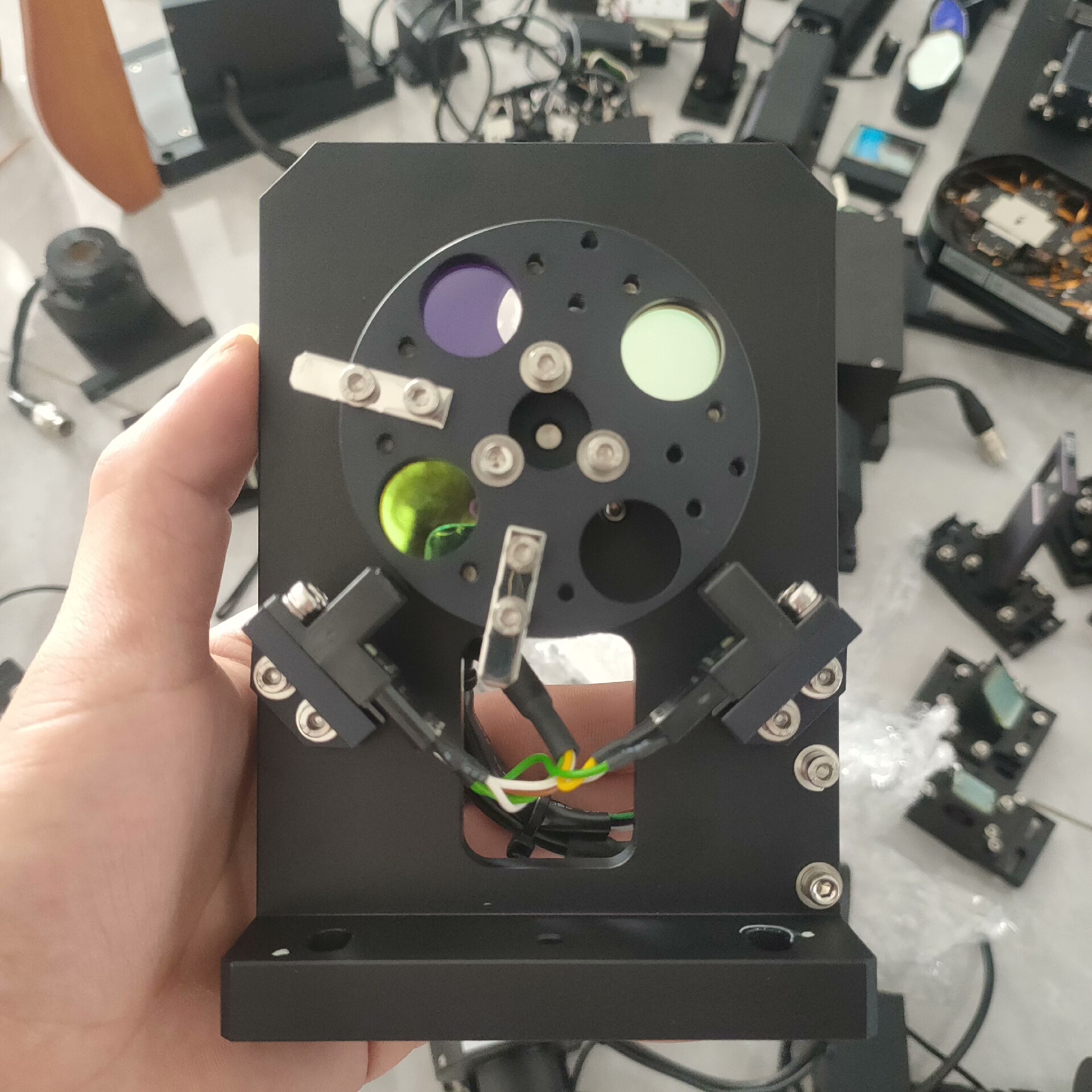 原装进口激光器电动转盘滤光镜片有三个波段为355/532/1