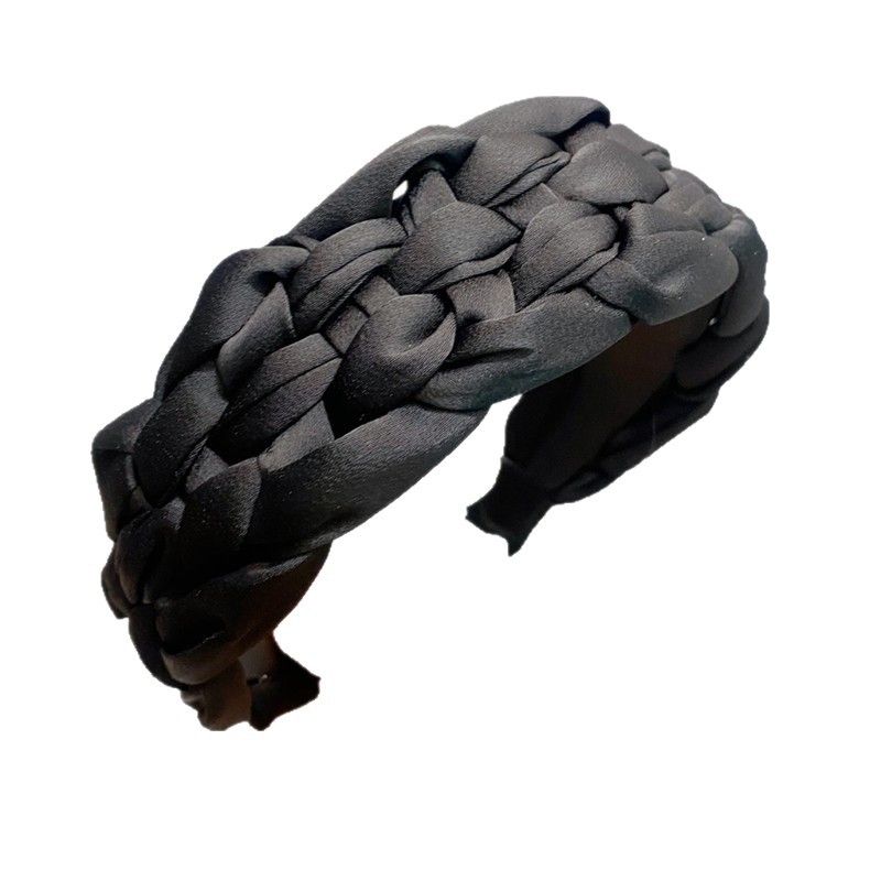 超宽蓬松高颅顶发箍女2024新款夏款法式复古麻花布艺头箍发卡头饰