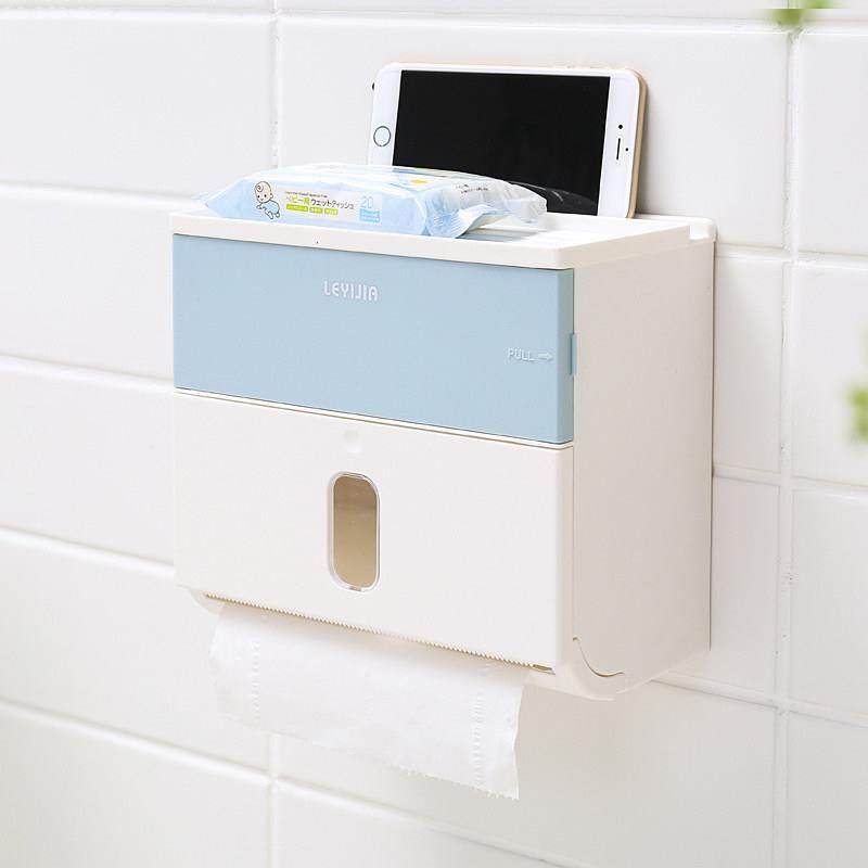 双层多功能按压纸巾盒浴室置物架卫生间厕所壁挂卷纸抽纸盒免打孔,家庭/个人清洁工具,卷纸器/纸巾架,淘宝优惠券,粉丝福利购,淘宝优惠卷