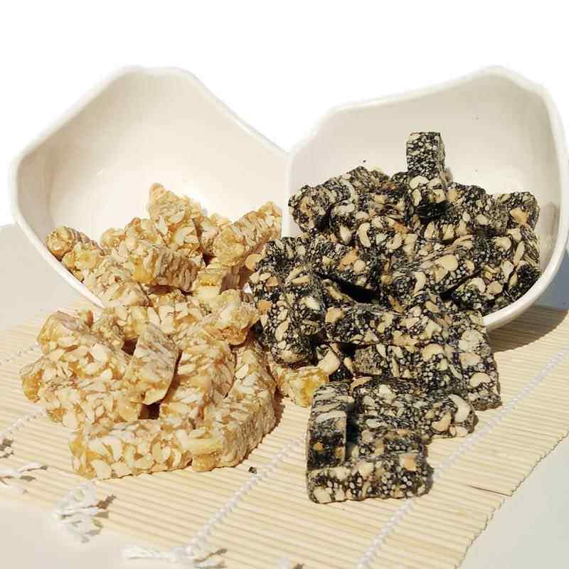 芝麻糖花生糖纯黑芝麻片豆老式纯手工麦芽糖浙江台州温岭特产500g