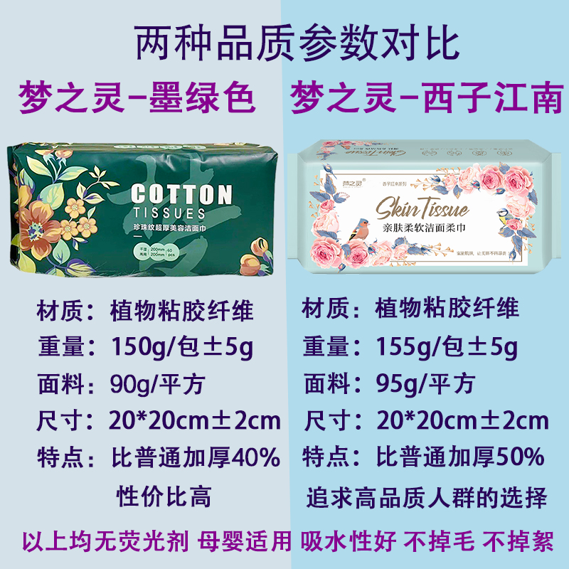梦之灵洗脸巾一次性毛巾家用抽纸式棉柔巾加厚抽取式擦脸巾洁面巾