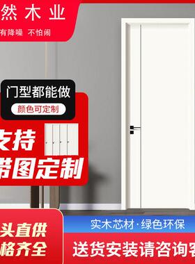 极简卧室门室内门白色房门房间门实木覆合烤漆门实木覆合门木门定