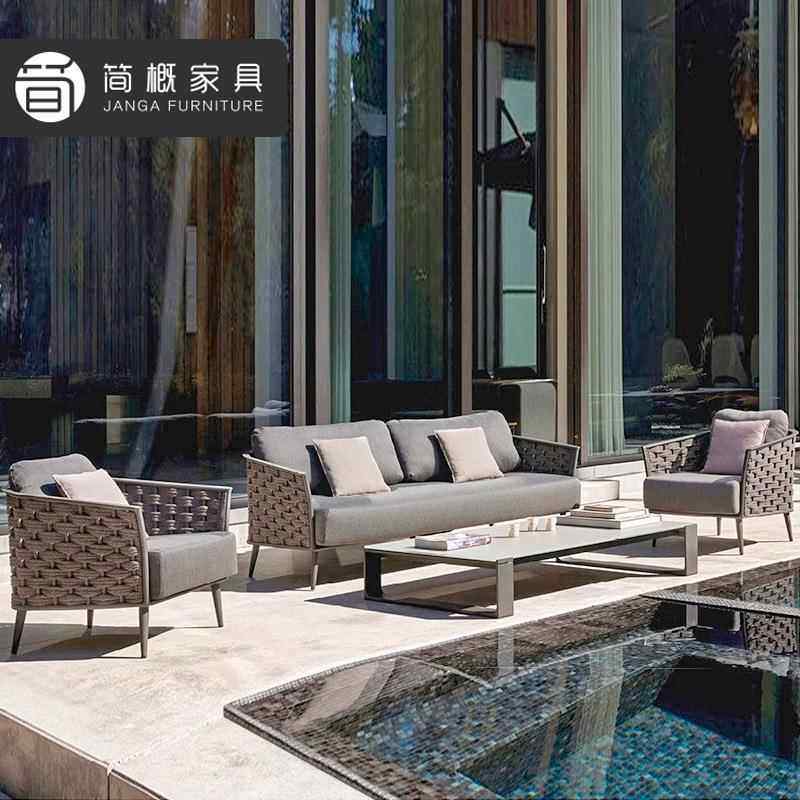 北45民欧别墅庭藤院藤编沙发酒店宿防水防晒合家具露台护院茶组桌,住宅家具,户外沙发,淘宝优惠券,粉丝福利购,淘宝优惠卷