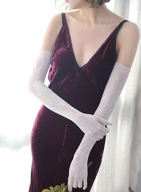 lolita洛丽塔复古长款蕾丝手套性感白丝手袜修女lo娘手袖臂套cos