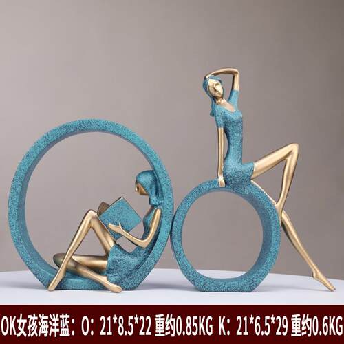 新款北欧厅白家居饰品艺术摆件轻奢高档黑高级小感众客电视柜酒柜