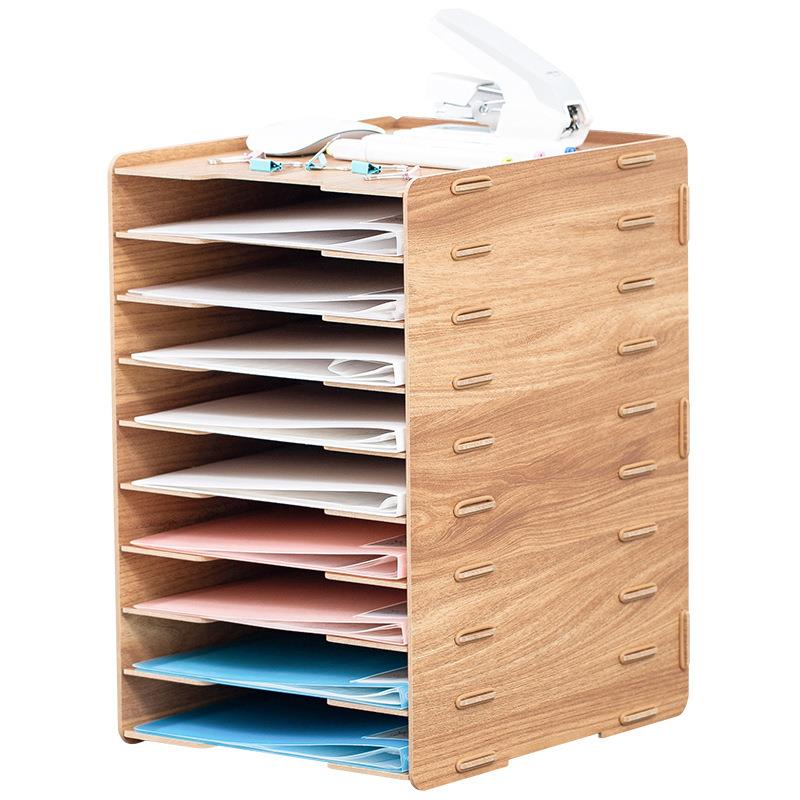 桌4面多层文XEX件架A文件架架子置物大容文件夹收量纳盒架资料整