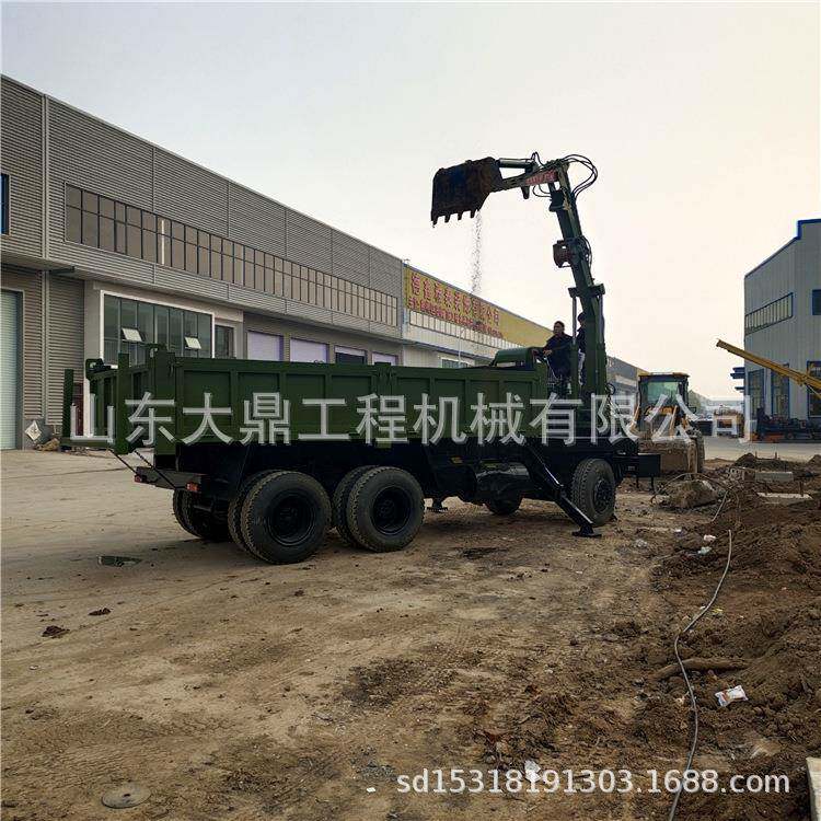 自制四驱农用车带挖四不像车随车带挖掘机四驱翻斗车带挖机价格