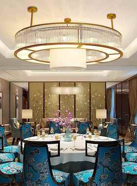 别新中式水晶吊灯包圆形工程酒店厢墅宴厅tb-78469餐桌客会厅售楼
