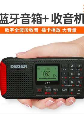 Degen/德劲CY-1手摇发电应急防灾灾难可充电照明灯蓝牙插卡收音机