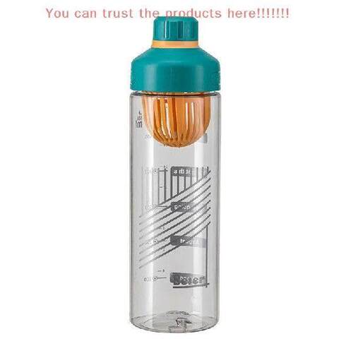 Large Capacity Plastic Water Bottle with Tea Divider Time