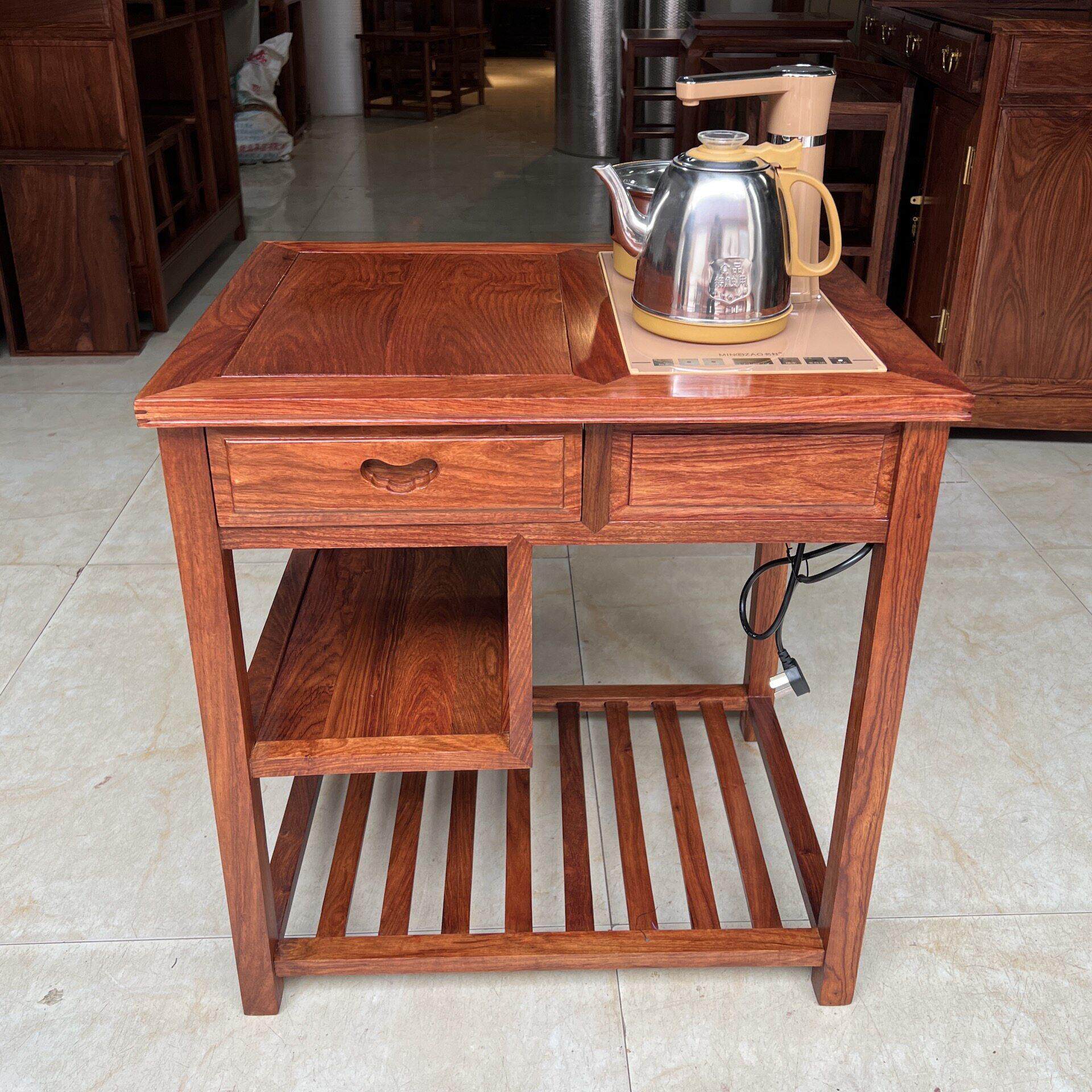 红木小茶几茶边柜刺猬紫檀茶水架小茶桌花梨木实木角几客厅置物架