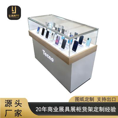 定制手机店中岛柜台玻璃展示柜电脑手机展示桌体验台数码展示架