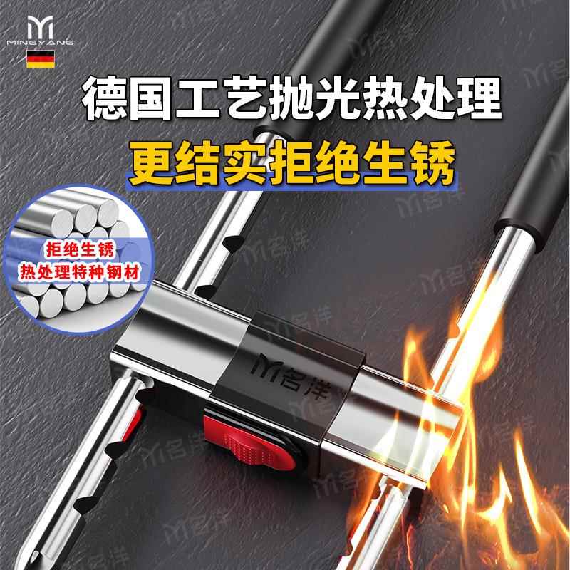 德国名洋玻璃门锁U型锁双门插锁玻璃锁推拉门长锁商铺U锁店面锁具