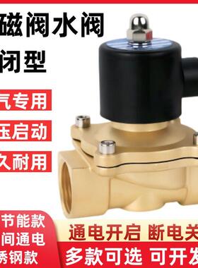 常闭电磁阀水阀2分4分6分1寸2寸气阀AC220VDC24VDC12V铜线两通阀