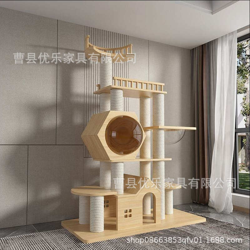 猫爬架实木厂家大猫专用猫窝猫树一体多猫爬架家用大型豪
