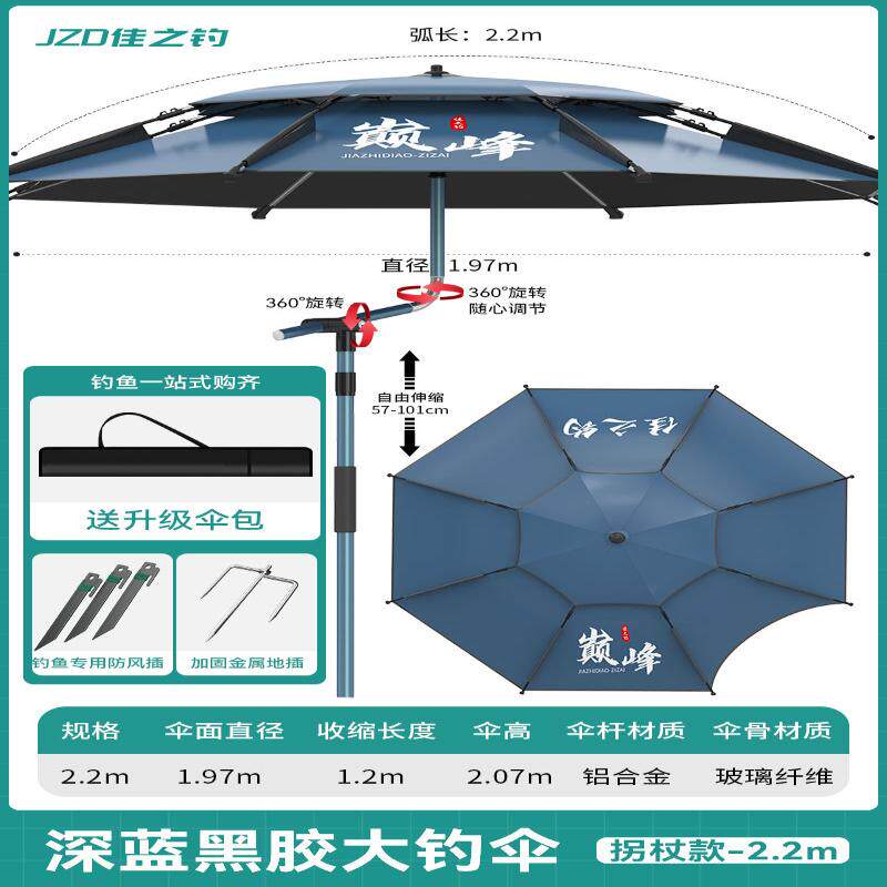 钓鱼伞雨伞户外专用钓箱大钓伞2024新款拐杖防晒沙滩遮阳伞