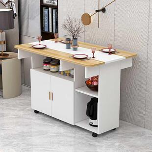 长方形餐边枱储物柜餐餐桌移动家用柜小户型折叠吃饭可桌子
