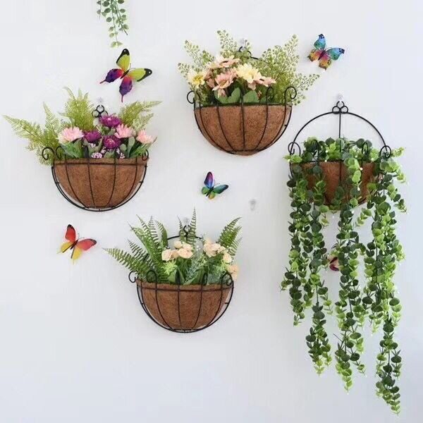 厂家椰棕壁挂花架 半圆形壁挂式吊篮花
