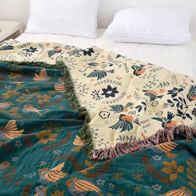 Japanese cotton double-sided sofa cover throw blanket for be
