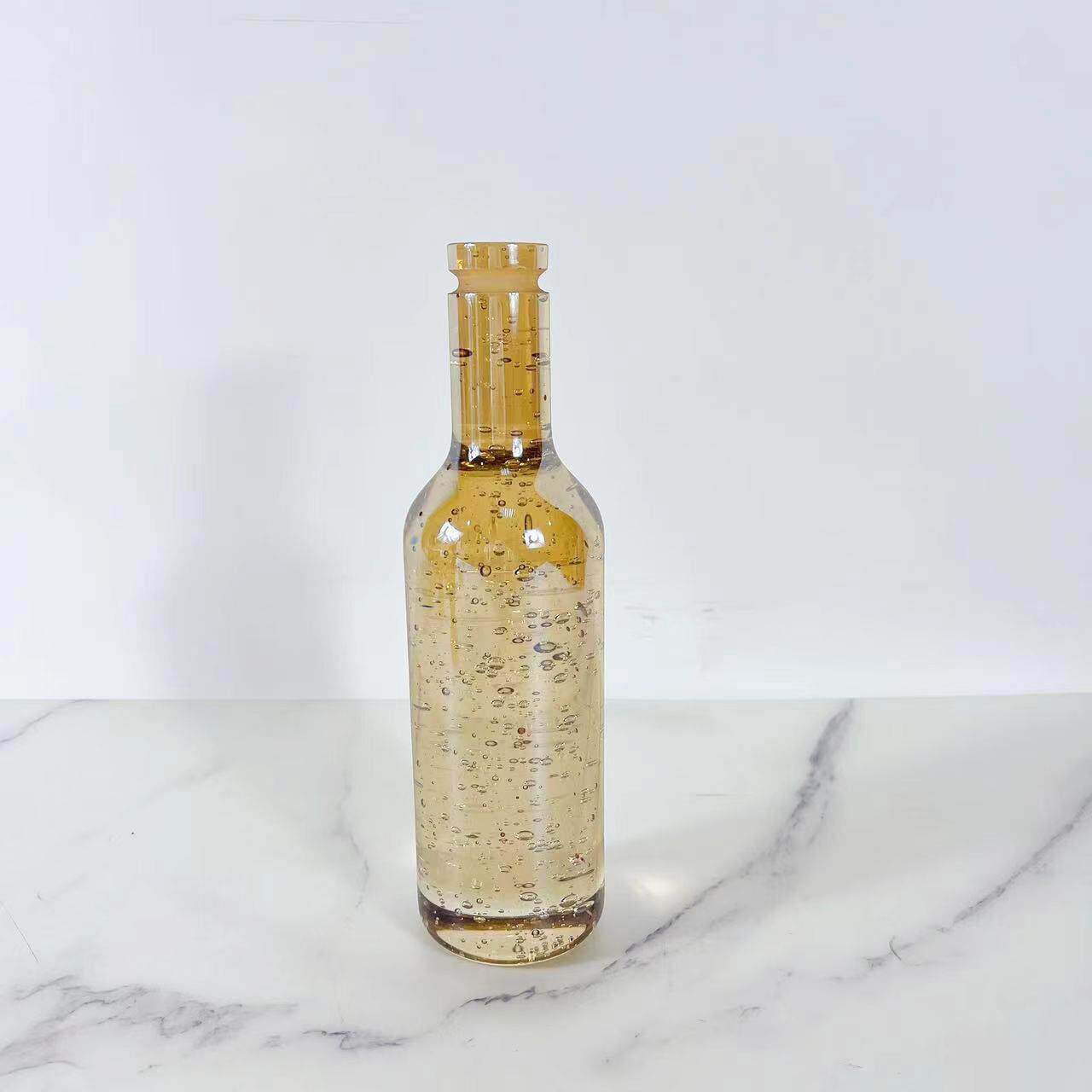 现代轻奢水晶玻璃气泡酒瓶样板房客厅茶几摆件售楼处软装饰品桌面