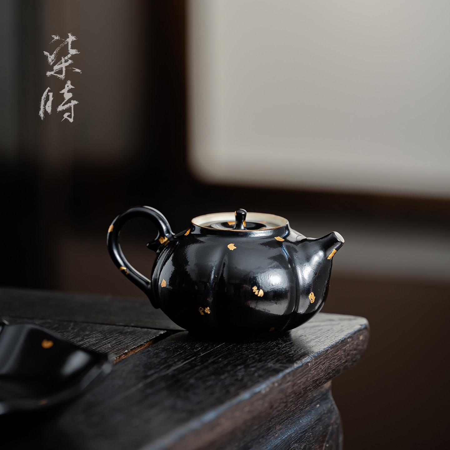 柒时 非遗手工大漆茶壶 漆器茶具茶道收藏礼品送长辈轻奢商务茶礼