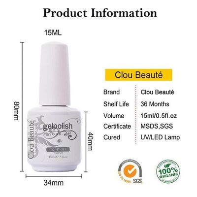 Top Coat Base Coat Shiny Gel Nail Polish UV quality Glaze