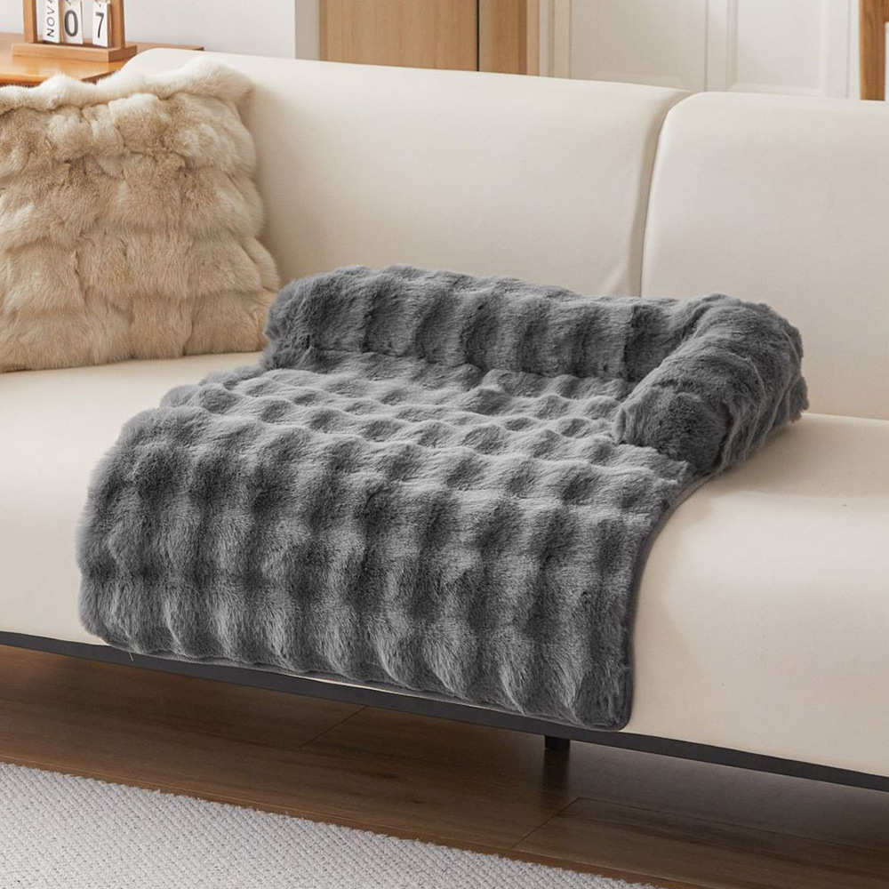 跨境专供泡泡兔绒新款狗狗垫子冬季加厚保暖猫窝狗窝防滑宠物窝垫