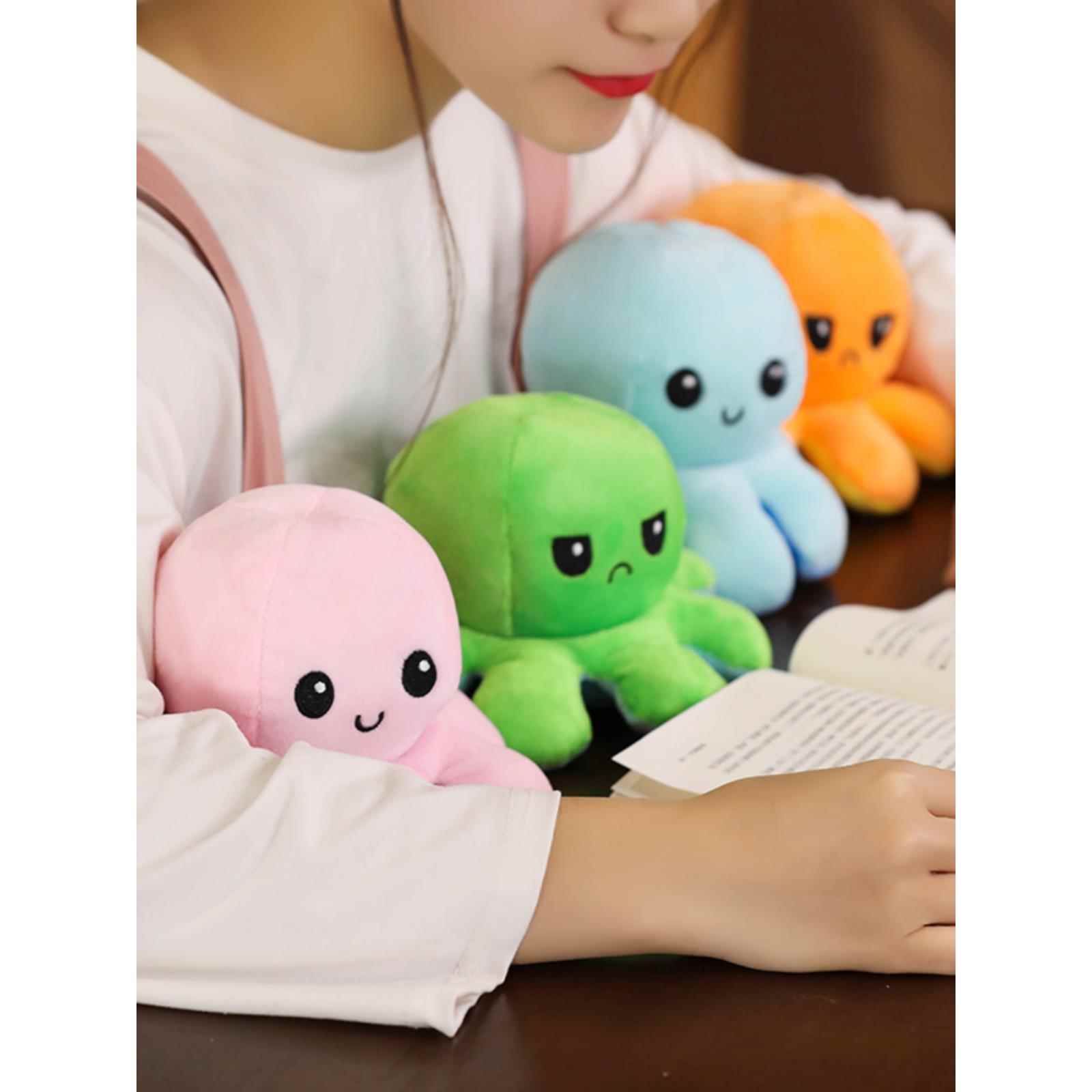 双面小章鱼玩偶翻转毛绒玩具娃娃翻面章变脸