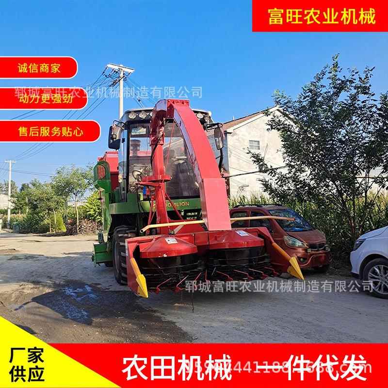 小型玉米饲料收割机高粱秸秆青贮机轮式圆盘收割粉碎一体机青储机