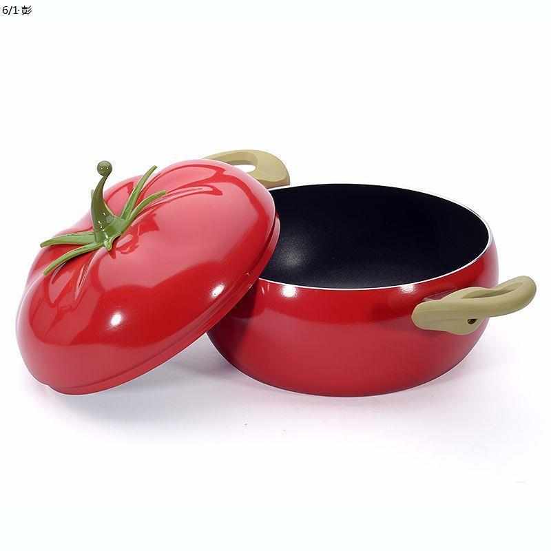 批发水果造型汤锅不粘锅番茄锅双耳汤锅复底家用宝妈辅食陶瓷不粘