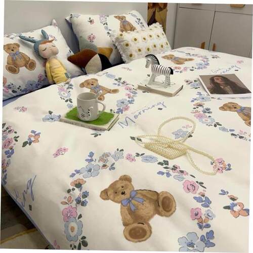 4 pcs bed sheets set beddings cotton flat sheet pillowcases