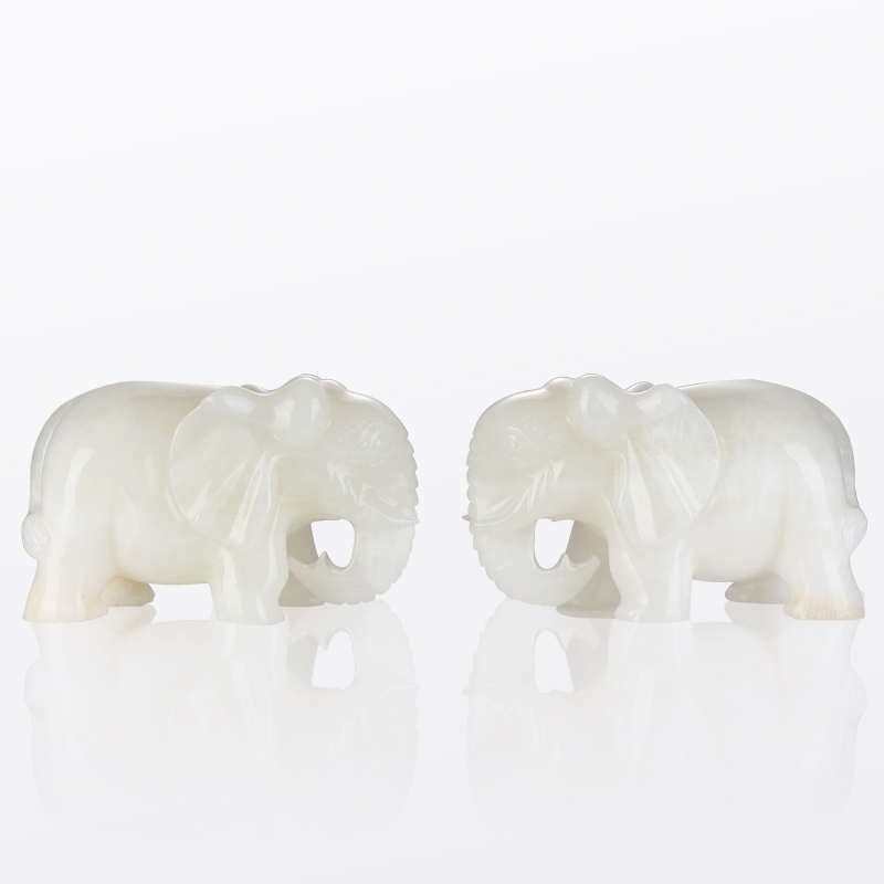 玉石玉阿富汗白玉吸水如意吸水大象摆件 精雕玉象批发